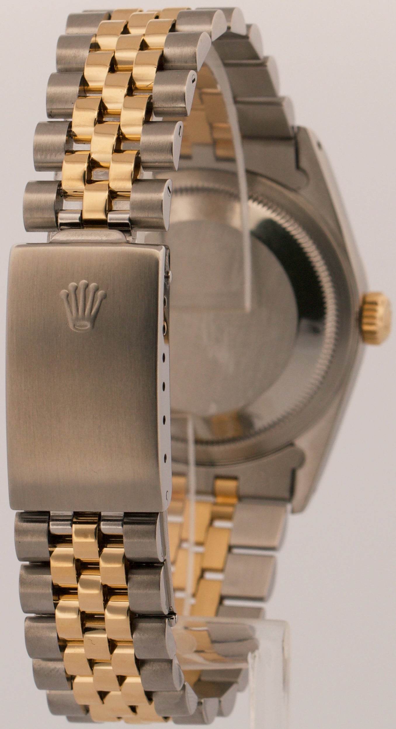 1990 PAPERS Rolex DateJust CHAMPAGNE 18K Gold Steel JUBILEE 36mm 16233 Watch BOX