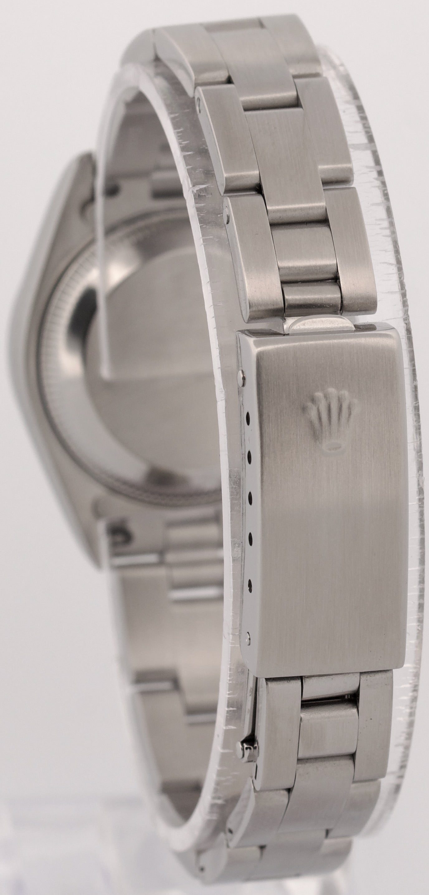 PAPERS Ladies Rolex Date WHITE ROMAN 26mm Engine-Turned Steel 79240 BOX