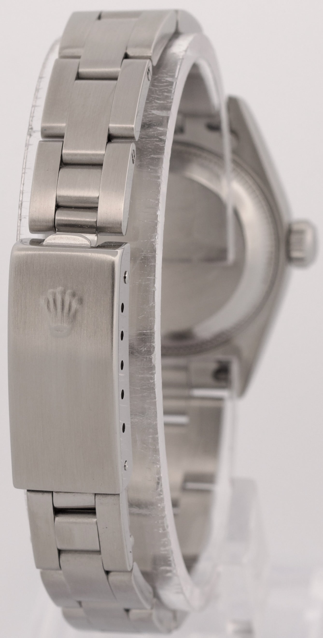 PAPERS Ladies Rolex Date WHITE ROMAN 26mm Engine-Turned Steel 79240 BOX