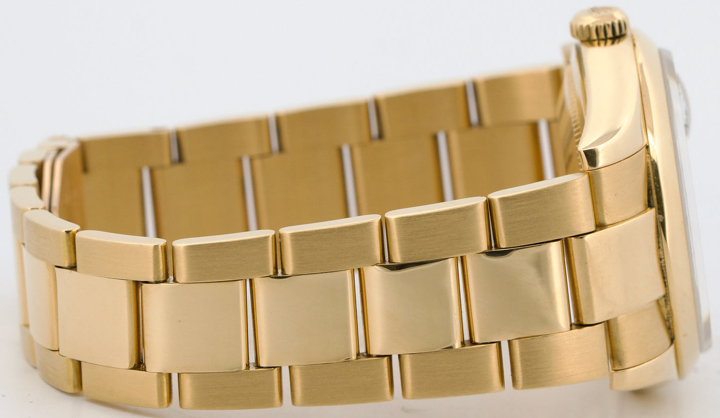 2006 PAPERS Rolex Day-Date BLACK DIAMOND 18K Gold OYSTER 36mm 118208 BOX