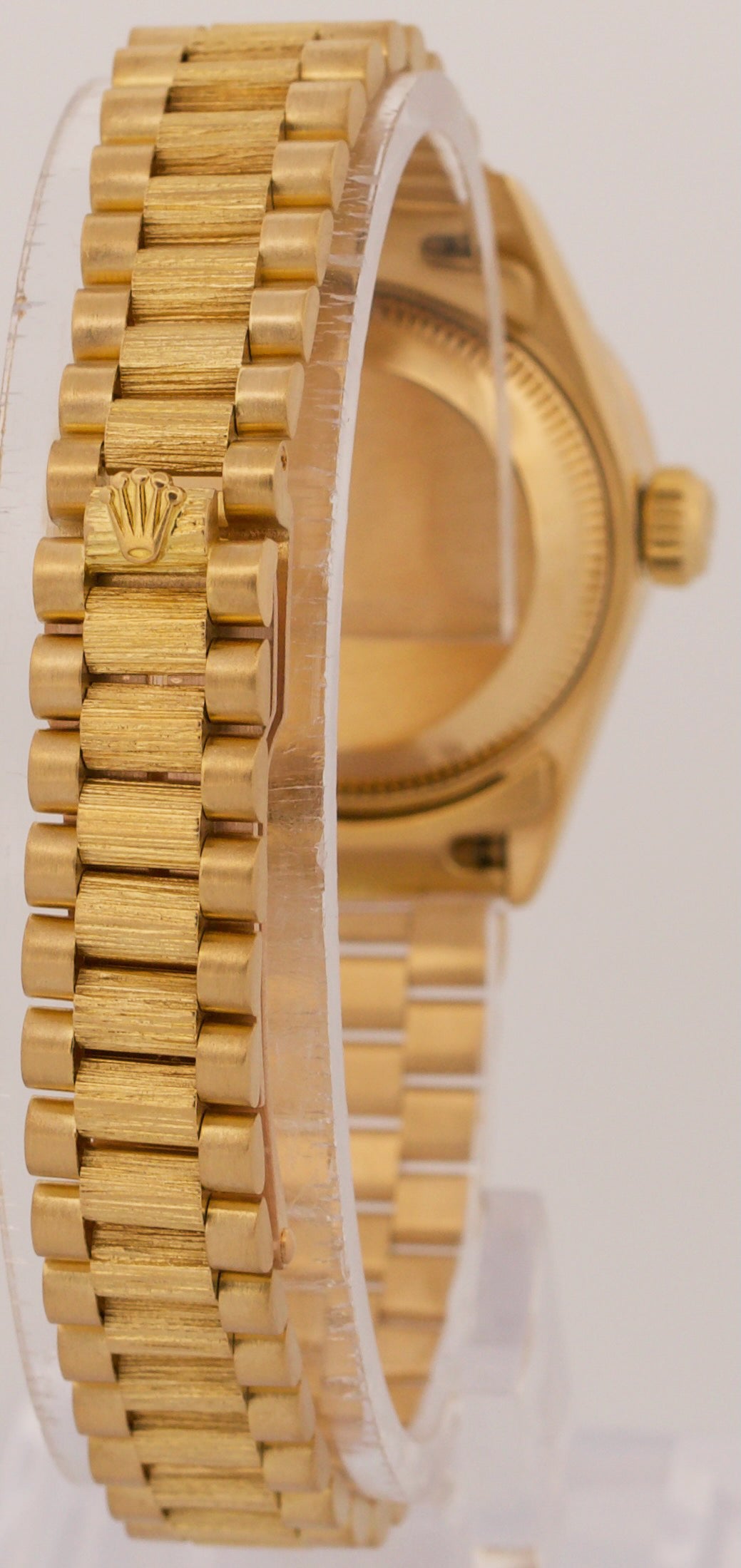 Rolex DateJust President CHAMPAGNE DIAMOND 26mm BARK 18K Yellow Gold 69278 Watch