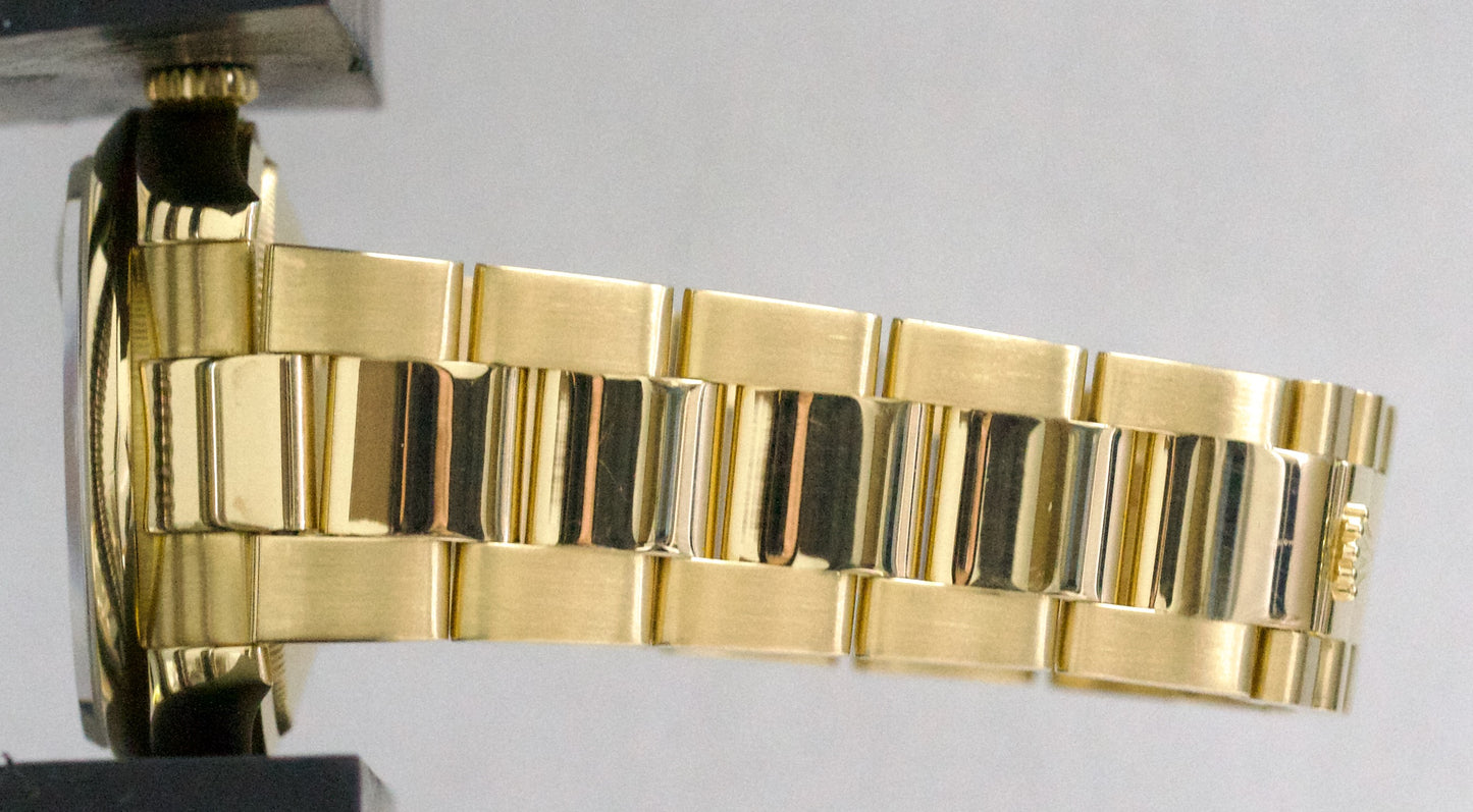 2006 PAPERS Rolex Day-Date BLACK DIAMOND 18K Gold OYSTER 36mm 118208 BOX