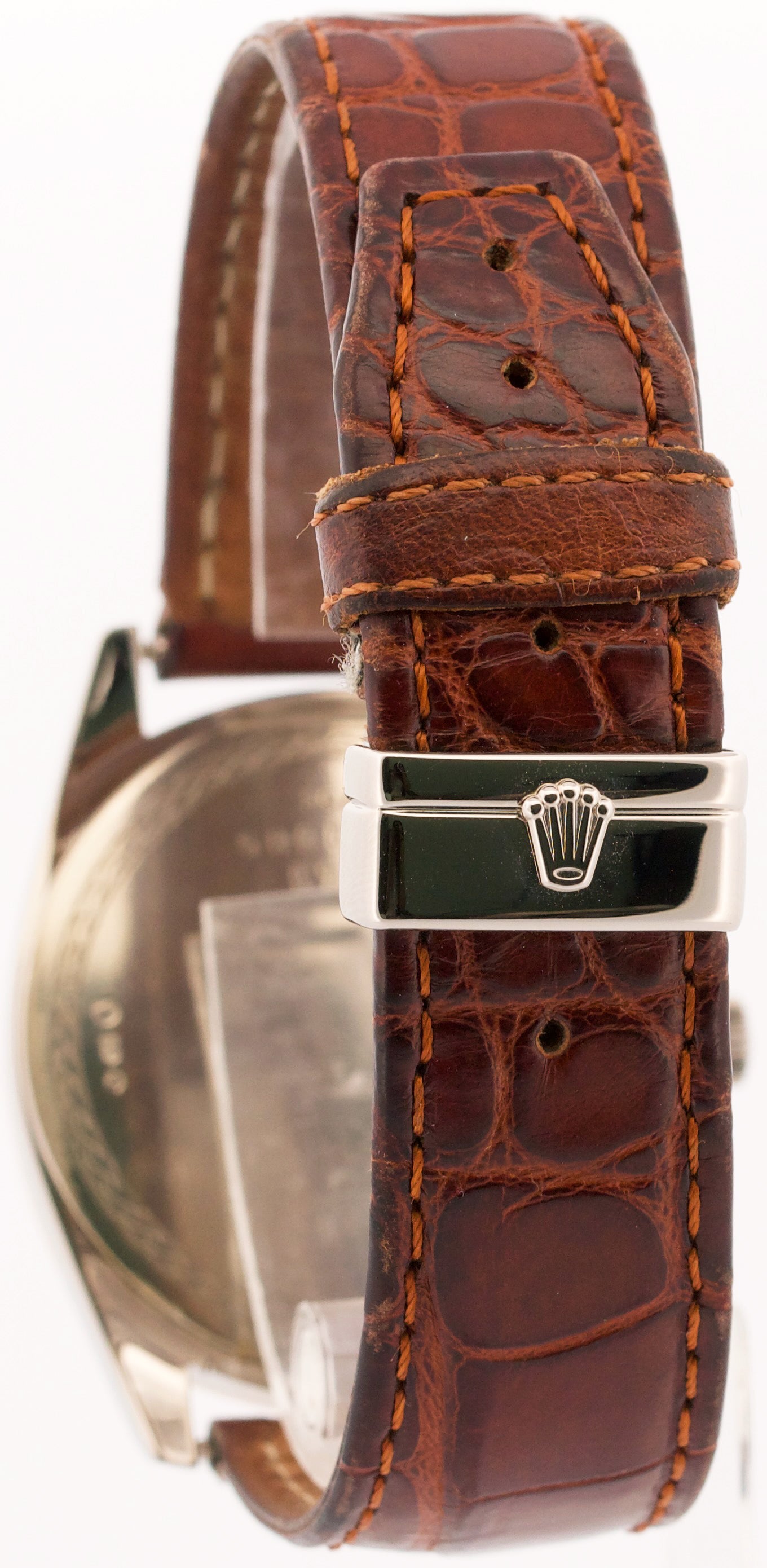 Rolex Cellini Danaos 38mm BULLSEYE DIAL Salmon Black 18K Gold 4243 Watch BOX