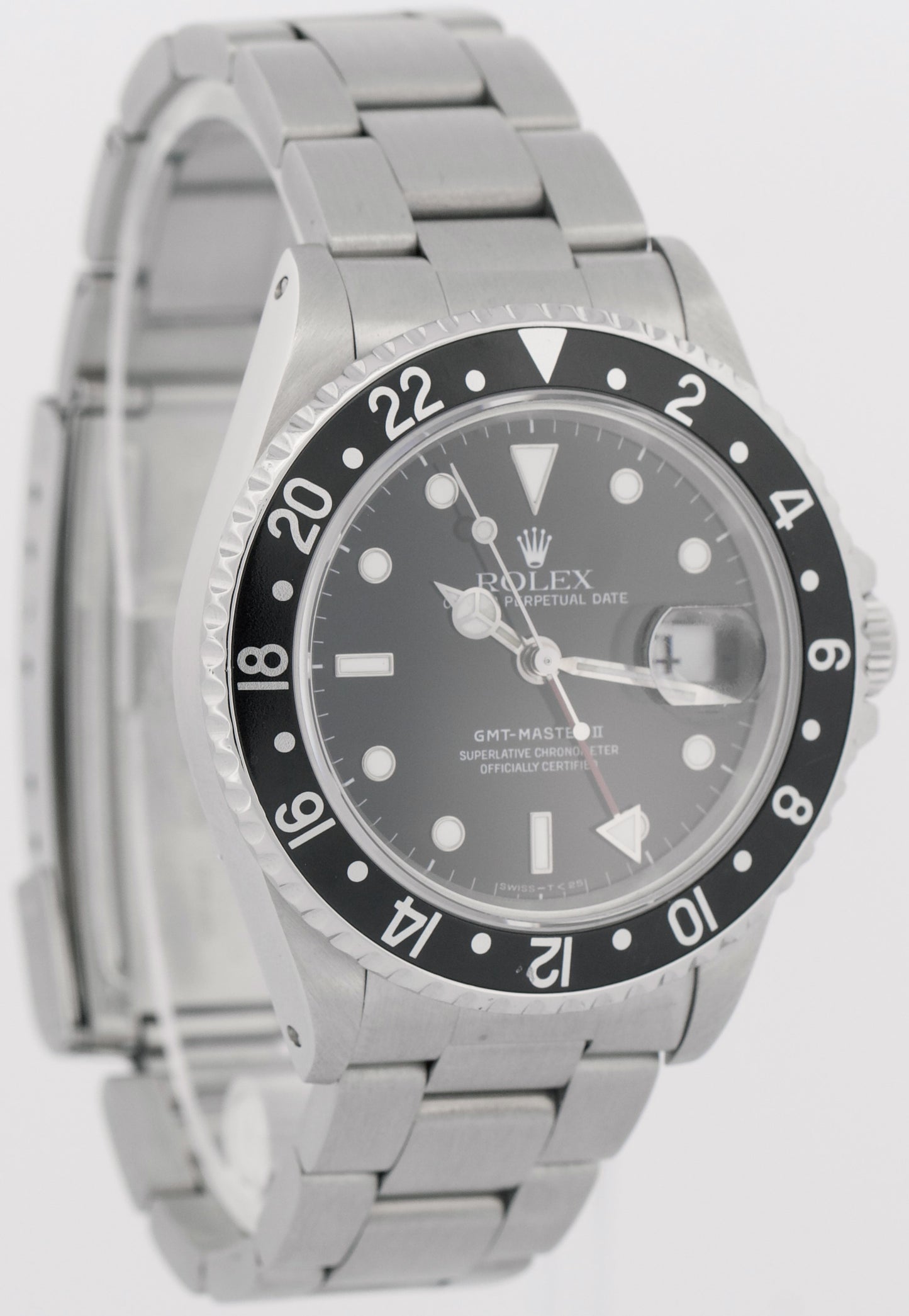 MINT Rolex GMT-Master II 40mm  Red BLACK Stainless Steel Oyster Watch 16710