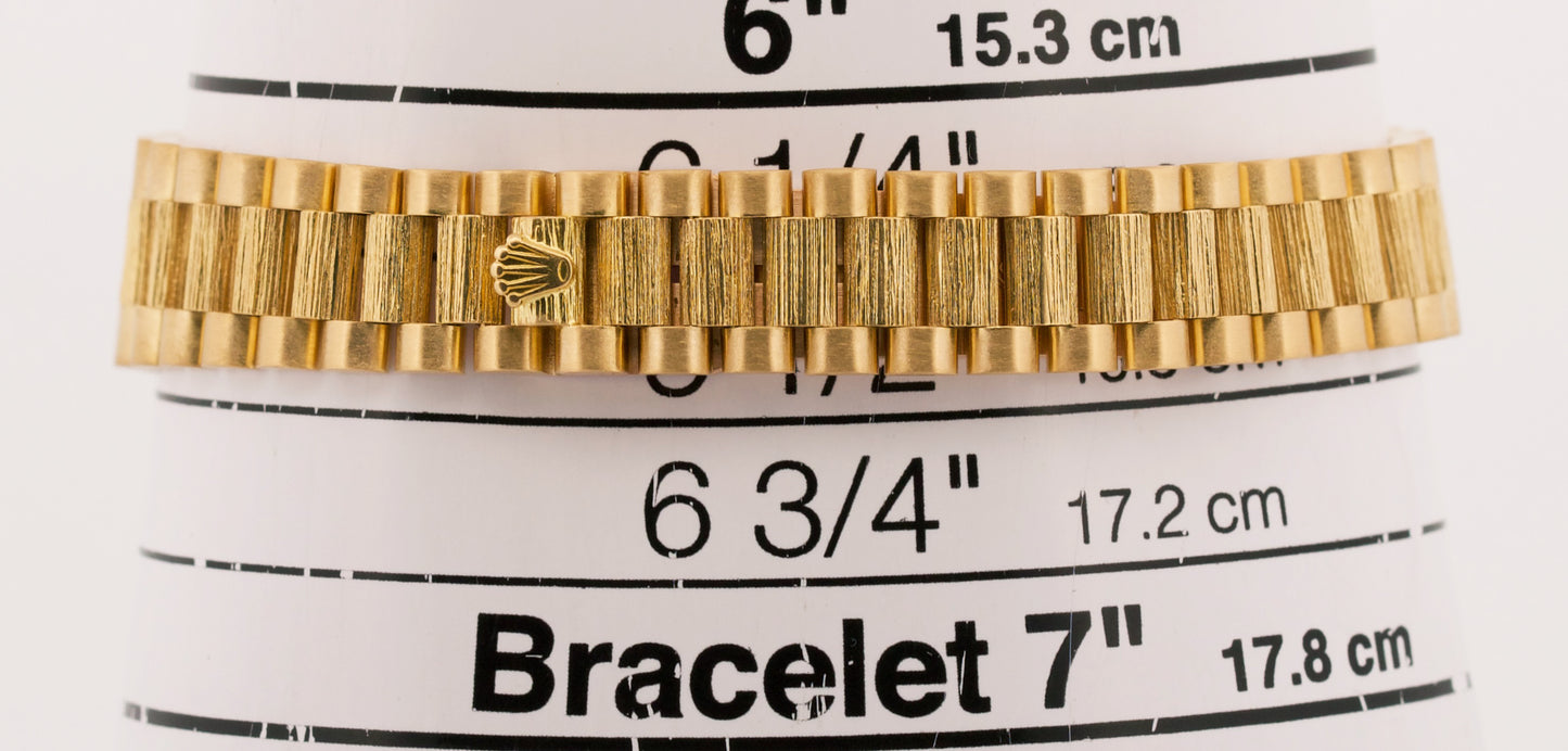 Rolex DateJust President CHAMPAGNE DIAMOND 26mm BARK 18K Yellow Gold 69278 Watch