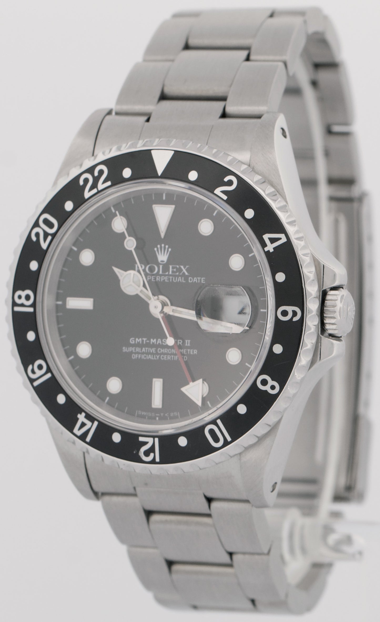 MINT Rolex GMT-Master II 40mm  Red BLACK Stainless Steel Oyster Watch 16710