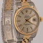 Rolex DateJust SILVER Two-Tone 18K Yellow Gold Steel JUBILEE 36mm 16013 Watch