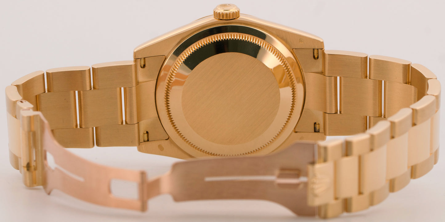 2005 PAPERS Rolex Day-Date BLUE 18K Yellow Gold OYSTER Smooth 36mm 118208 BOX