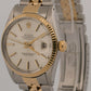 Rolex DateJust SILVER Two-Tone 18K Yellow Gold Steel JUBILEE 36mm 16013 Watch