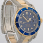 1997 Rolex Submariner Date 40mm BLUE 18K Yellow Gold Stainless Steel 16613 Watch
