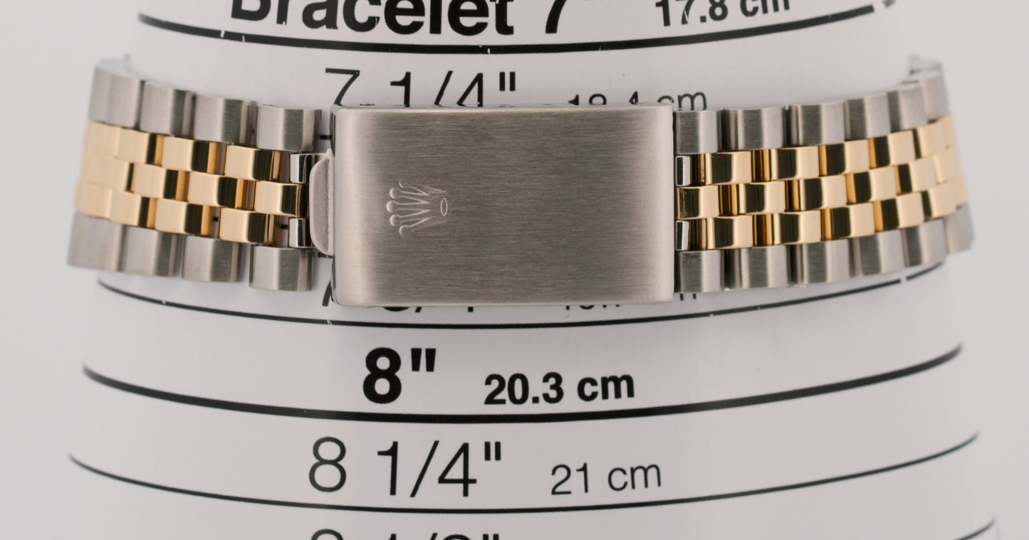 Rolex DateJust SILVER Two-Tone 18K Yellow Gold Steel JUBILEE 36mm 16013 Watch
