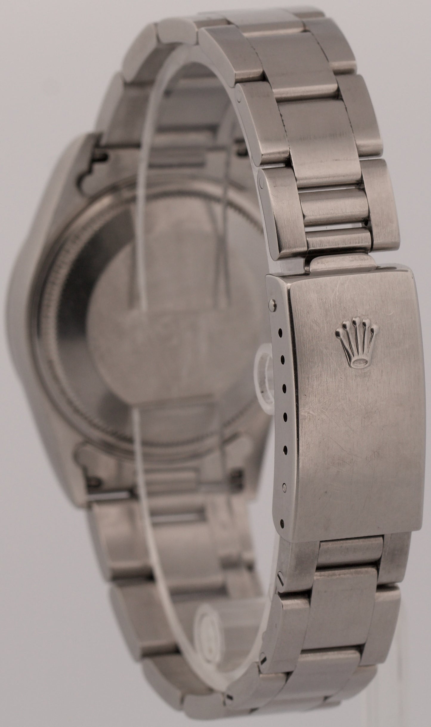 UNPOLISHED 1999 Rolex Oyster Perpetual Air-King SILVER DOMINOS Steel 34mm 14000