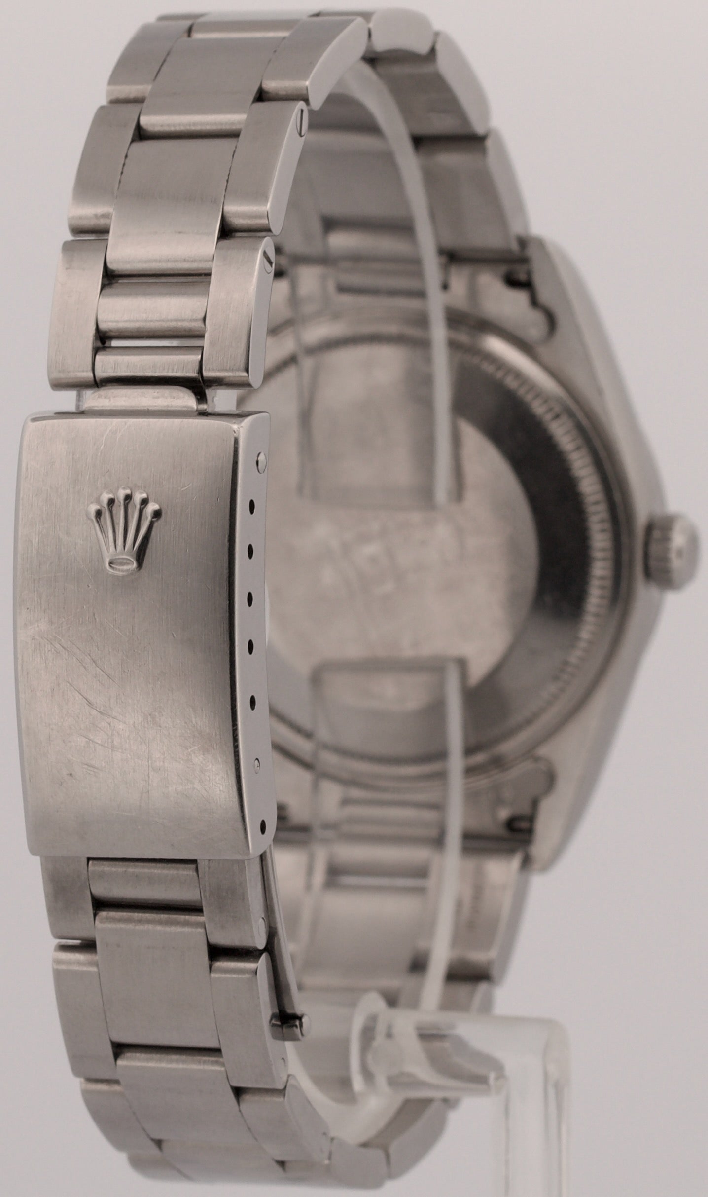 UNPOLISHED 1999 Rolex Oyster Perpetual Air-King SILVER DOMINOS Steel 34mm 14000