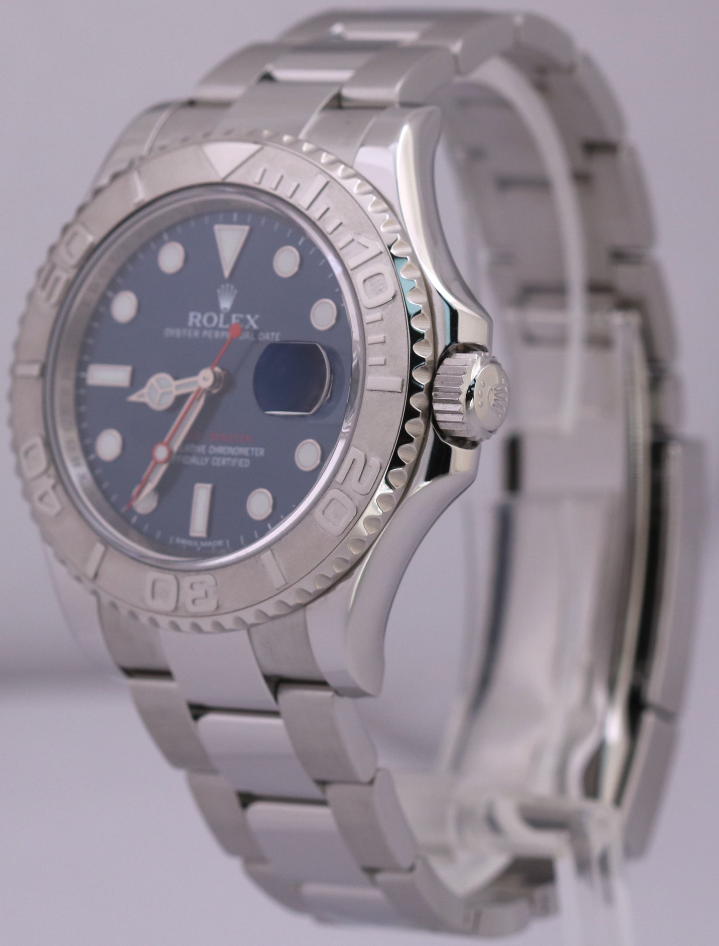 MINT PAPERS Rolex Yacht-Master Platinum BLUE 40mm Steel Oyster Watch 116622 BOX