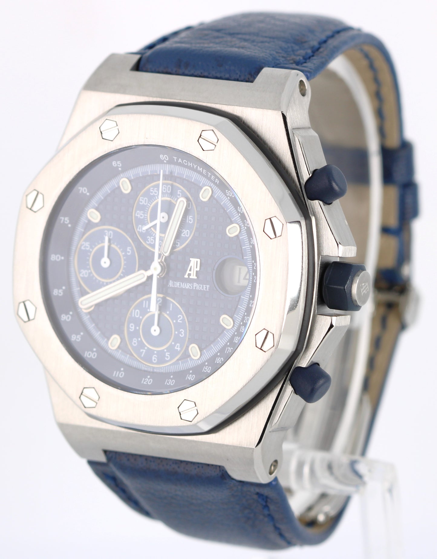 Audemars Piguet Royal Oak Offshore 25770ST Blue 42mm Steel Leather Watch