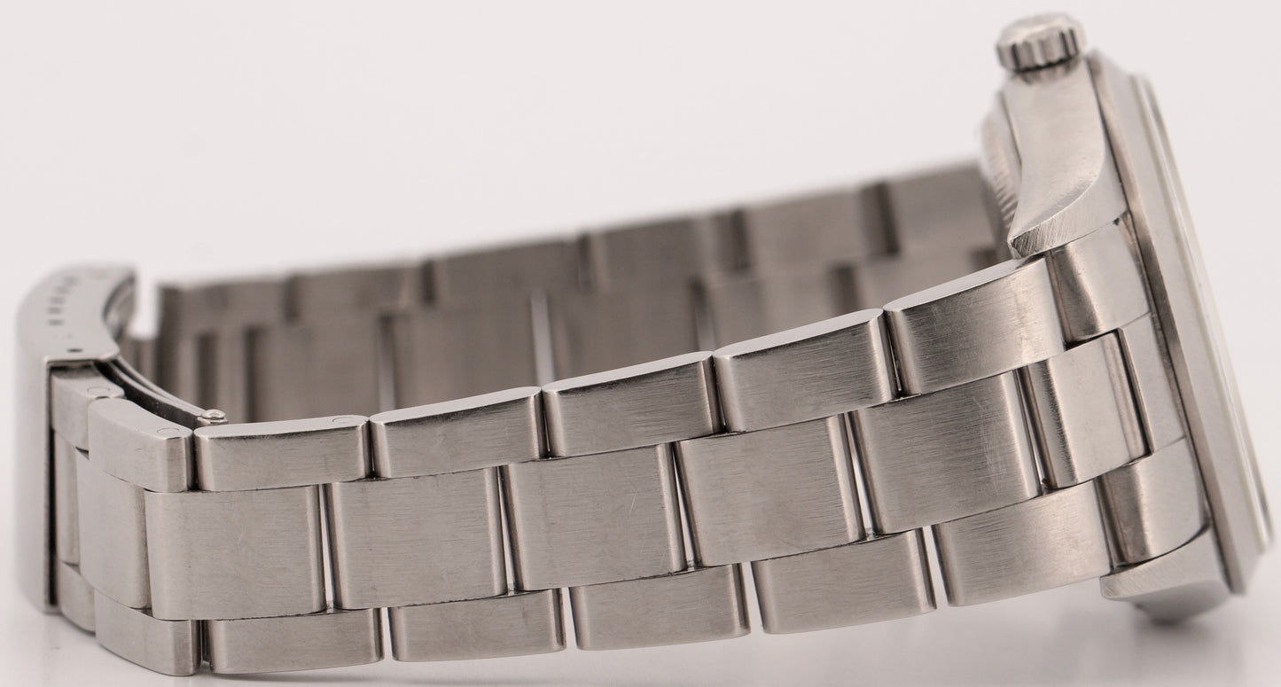 UNPOLISHED 1999 Rolex Oyster Perpetual Air-King SILVER DOMINOS Steel 34mm 14000