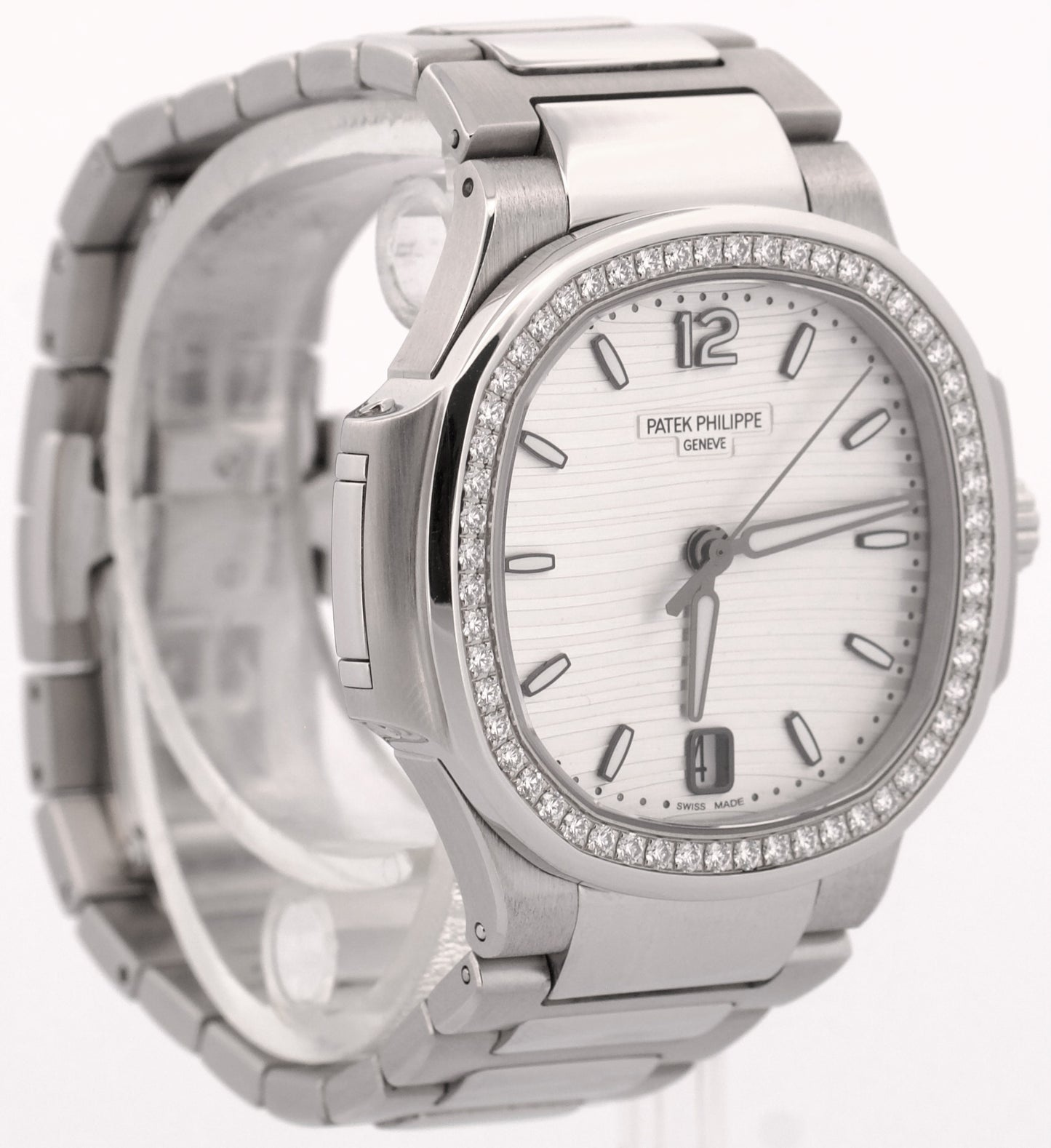 Ladies Patek Philippe Nautilus SILVER DIAMOND 35.2mm Steel 7118/1200A-010