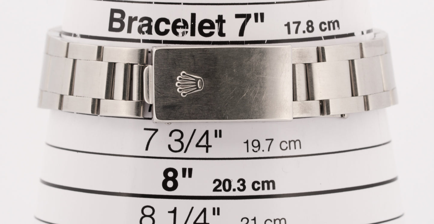 UNPOLISHED 1999 Rolex Oyster Perpetual Air-King SILVER DOMINOS Steel 34mm 14000
