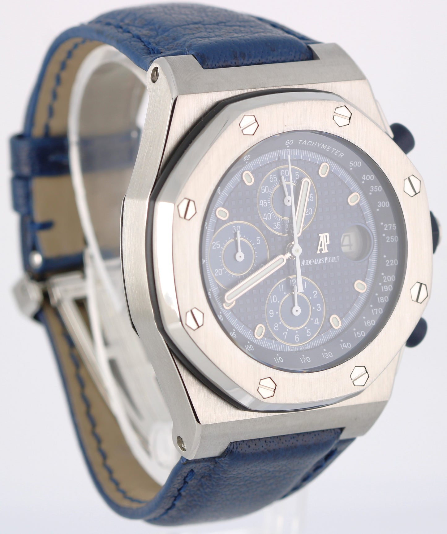 Audemars Piguet Royal Oak Offshore 25770ST Blue 42mm Steel Leather Watch