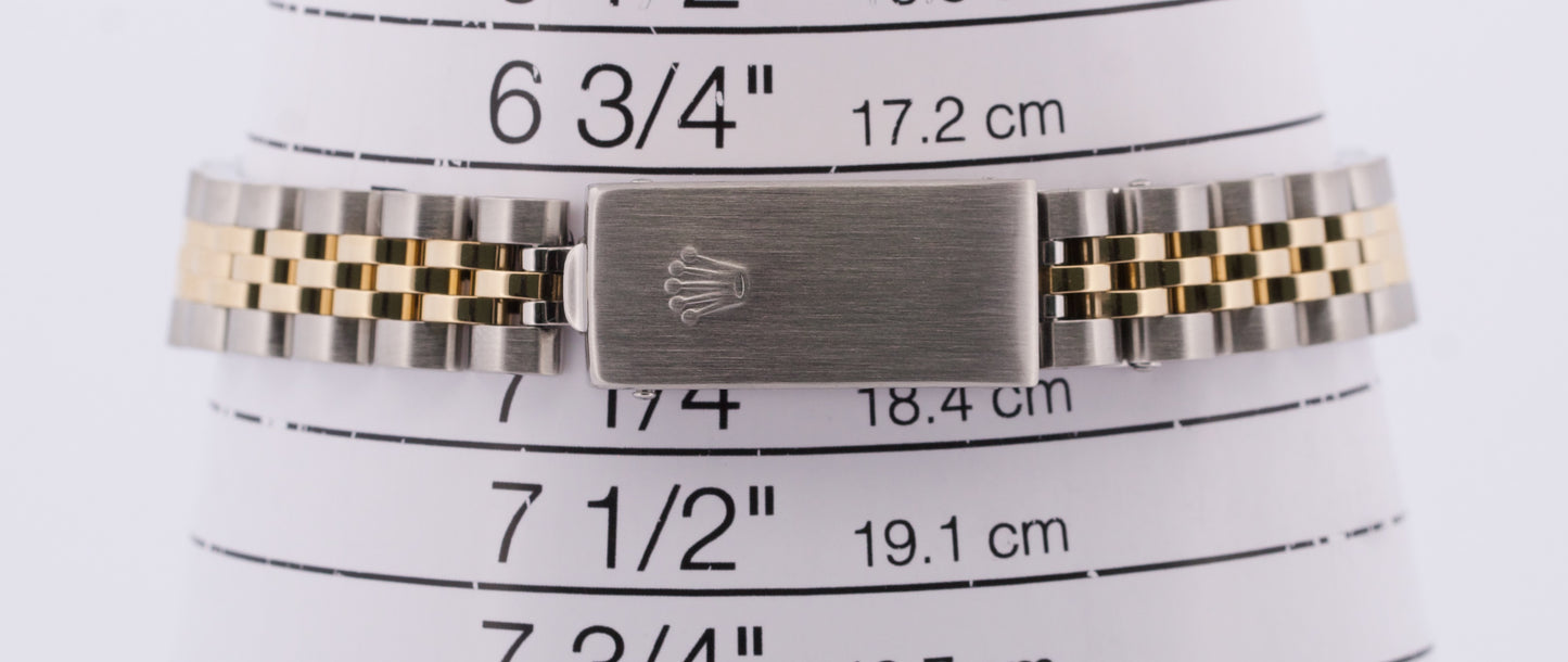PAPERS Ladies Rolex DateJust CHAMPAGNE 18K Gold Steel JUBILEE 26mm 79173 BOX