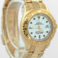 Ladies Rolex Yacht-Master WHITE 18K Yellow Gold 29mm Date Oyster Watch 169628
