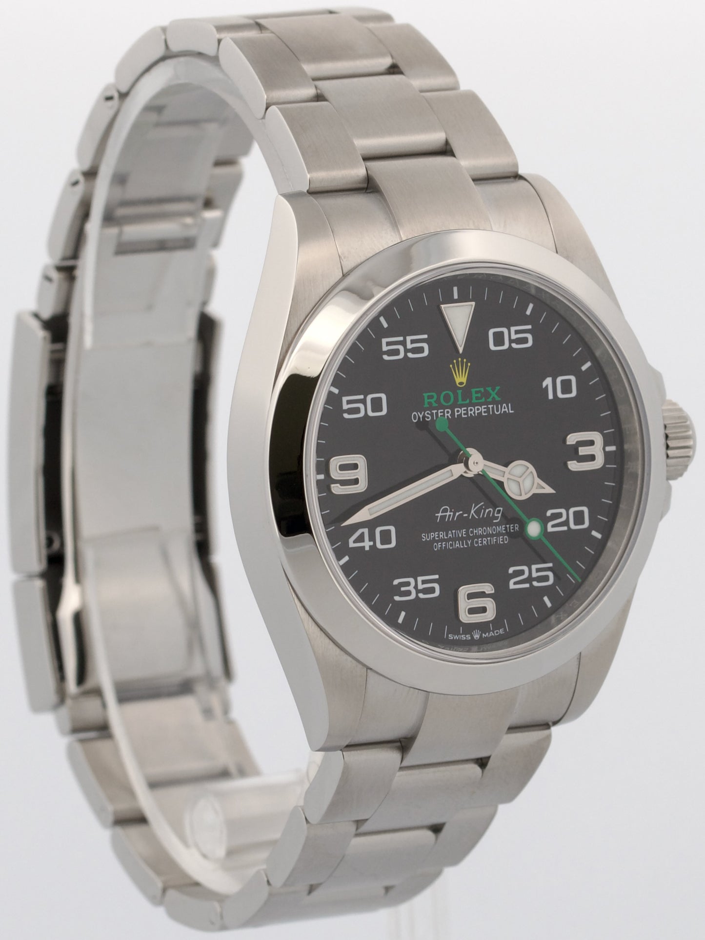 2022 PAPERS Rolex Air-King 40mm Green BLACK Stainless Steel Watch 126900 BOX
