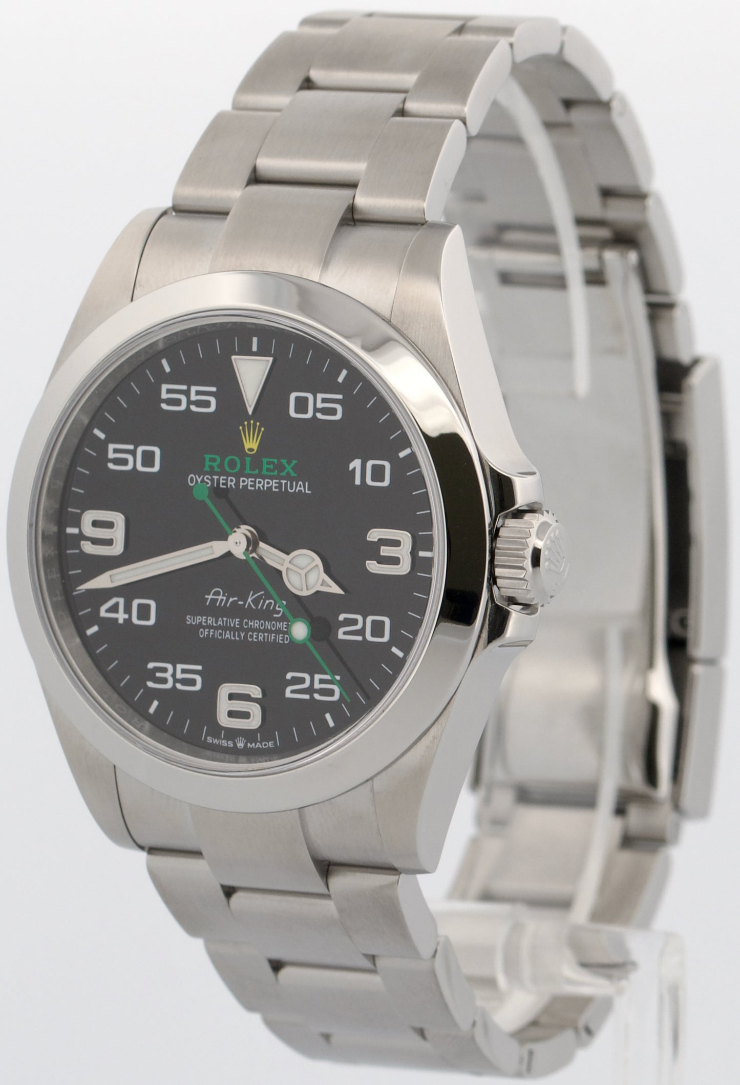 2022 PAPERS Rolex Air-King 40mm Green BLACK Stainless Steel Watch 126900 BOX
