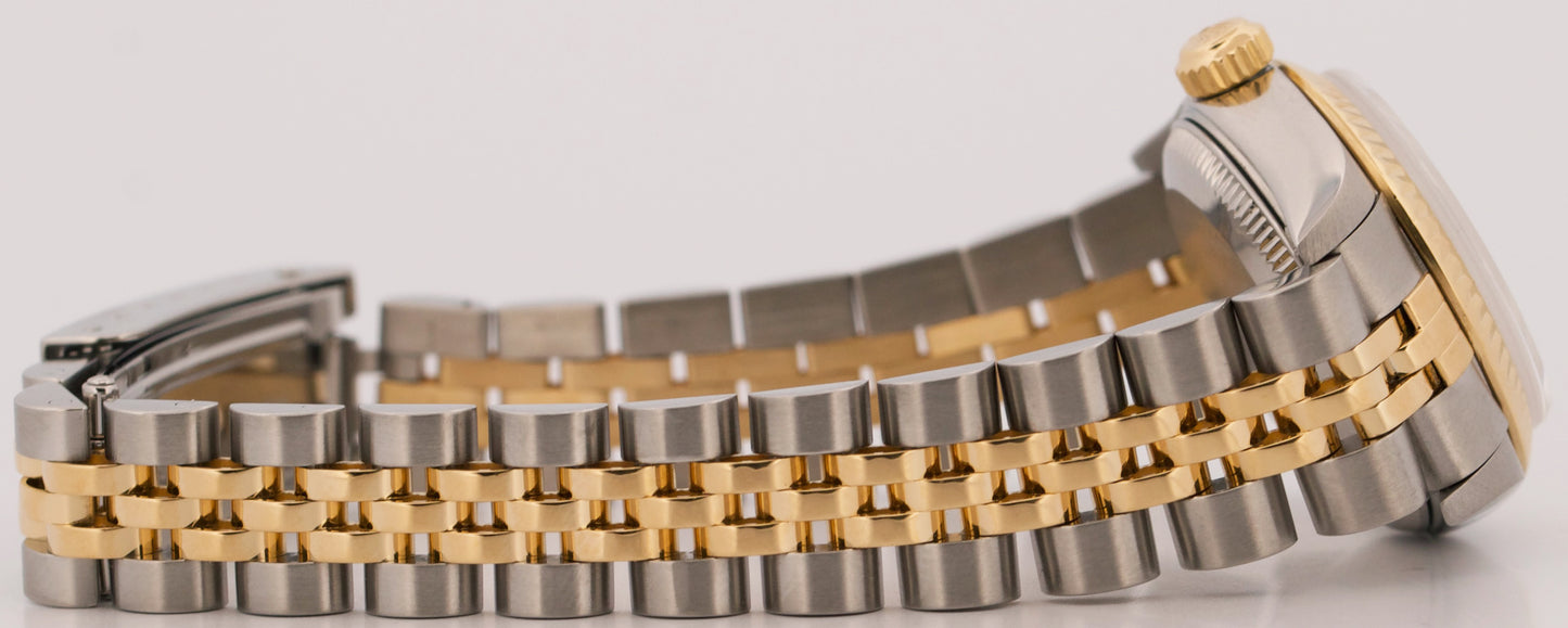 Rolex Oyster Perpetual 24mm CHAMPAGNE 18K Yellow Gold Steel JUBILEE 76193 Watch
