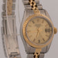 Ladies Rolex Date 26mm CHAMPAGNE 18K Yellow Gold Steel JUBILEE Fluted 69173