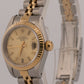 Ladies Rolex Date 26mm CHAMPAGNE 18K Yellow Gold Steel JUBILEE Fluted 69173