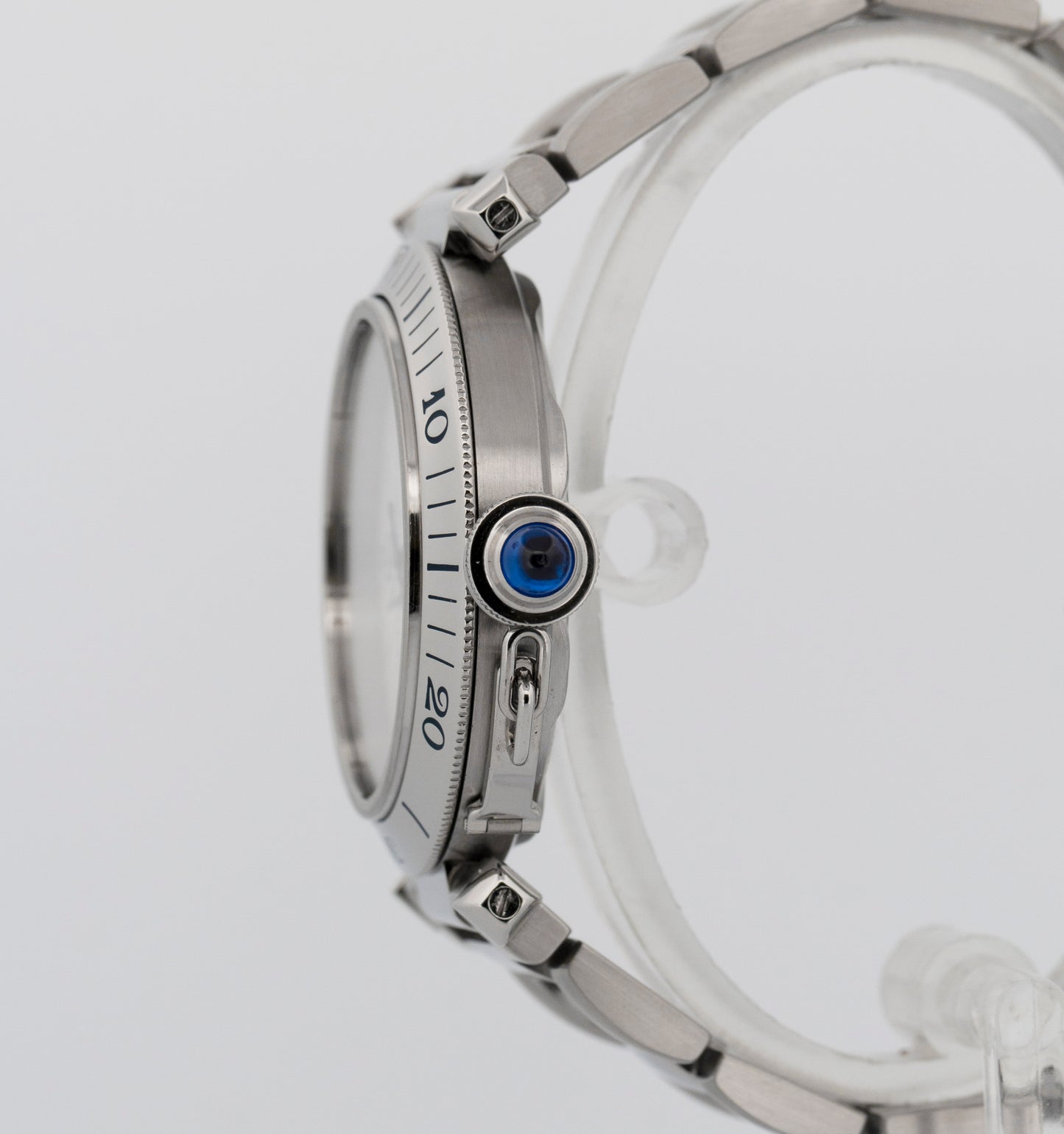 Cartier Pasha 38mm WHITE ARABIC Stainless Steel Automatic Watch 2379 / W31040H3