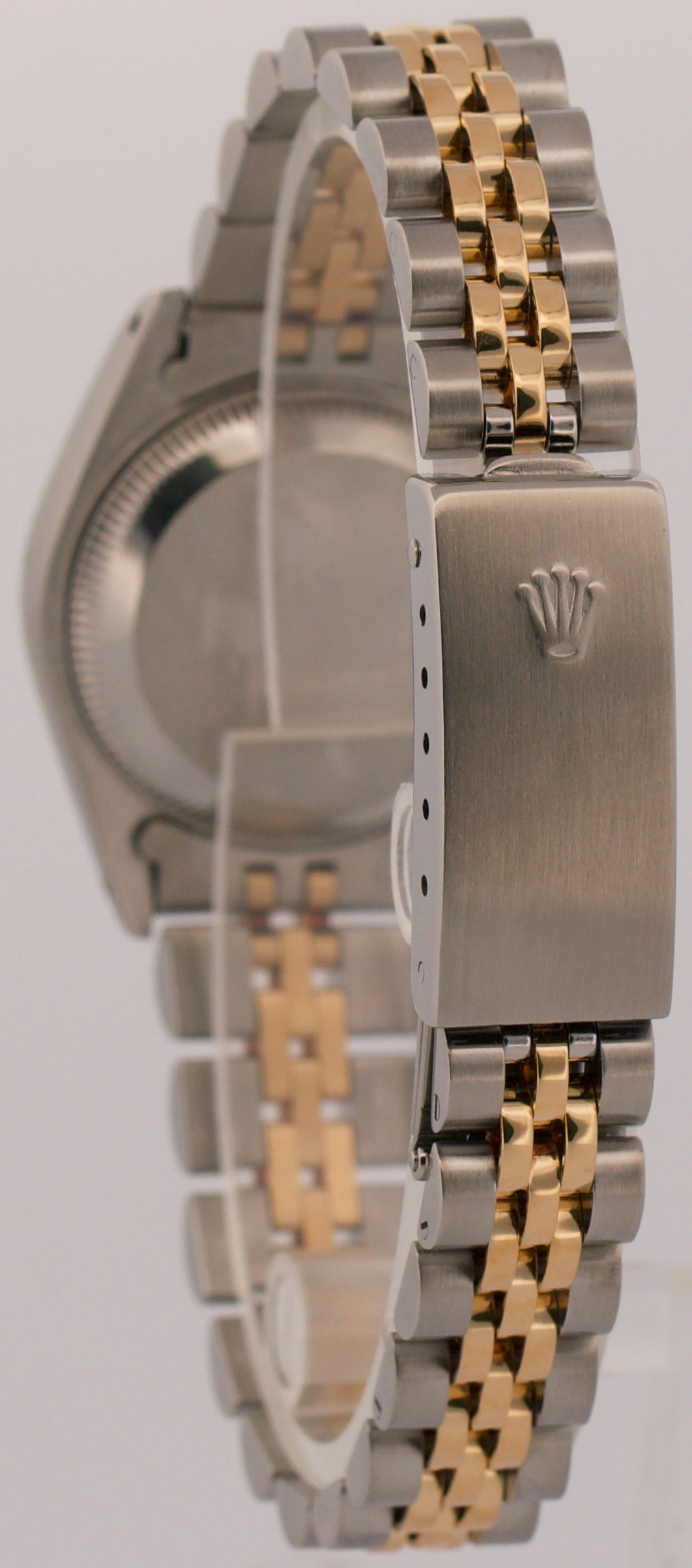 Ladies Rolex Date 26mm CHAMPAGNE 18K Yellow Gold Steel JUBILEE Fluted 69173