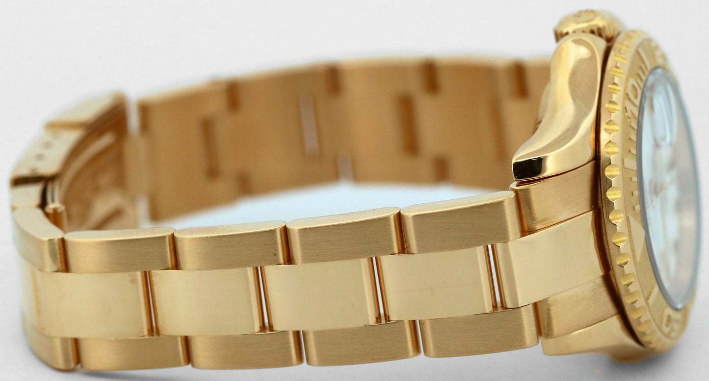 Ladies Rolex Yacht-Master WHITE 18K Yellow Gold 29mm Date Oyster Watch 169628