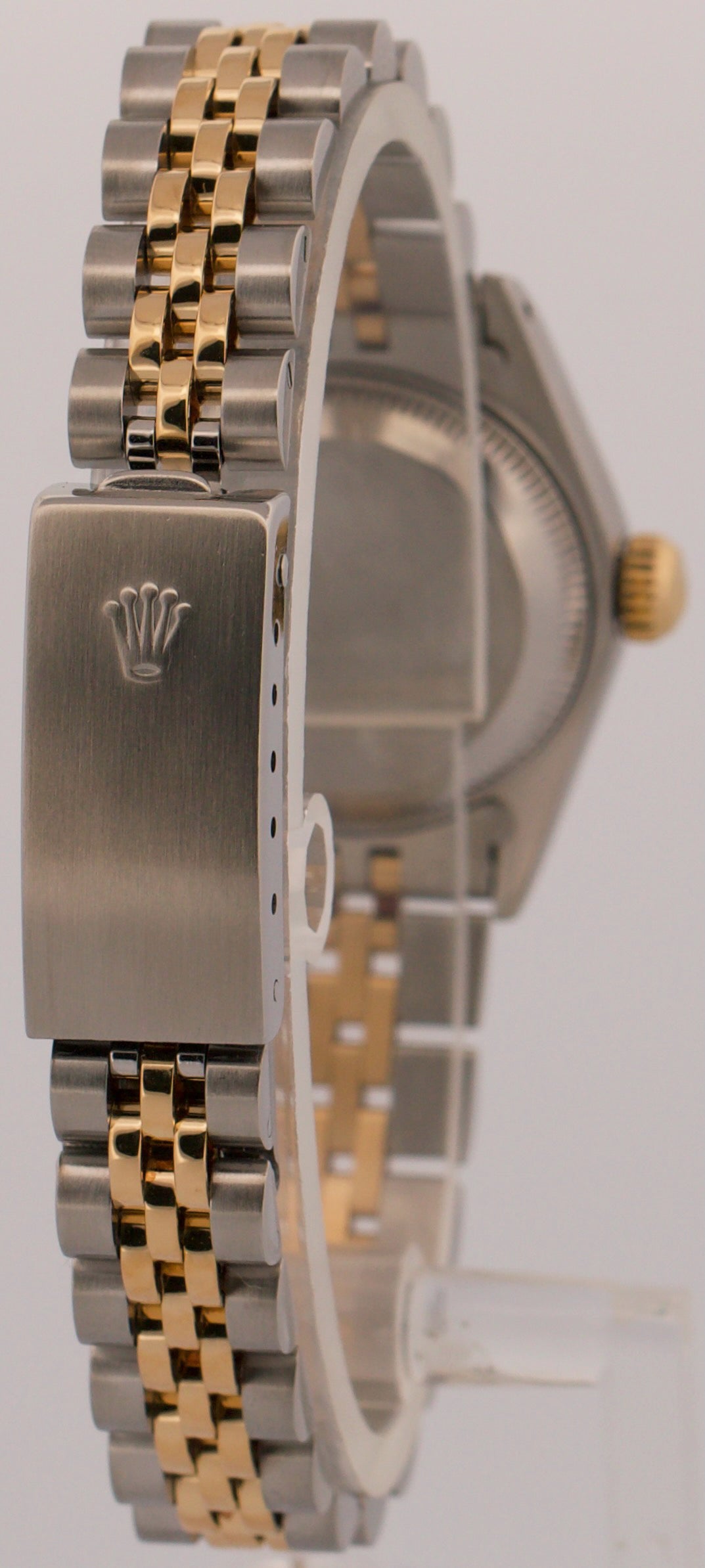 Ladies Rolex Date 26mm CHAMPAGNE 18K Yellow Gold Steel JUBILEE Fluted 69173