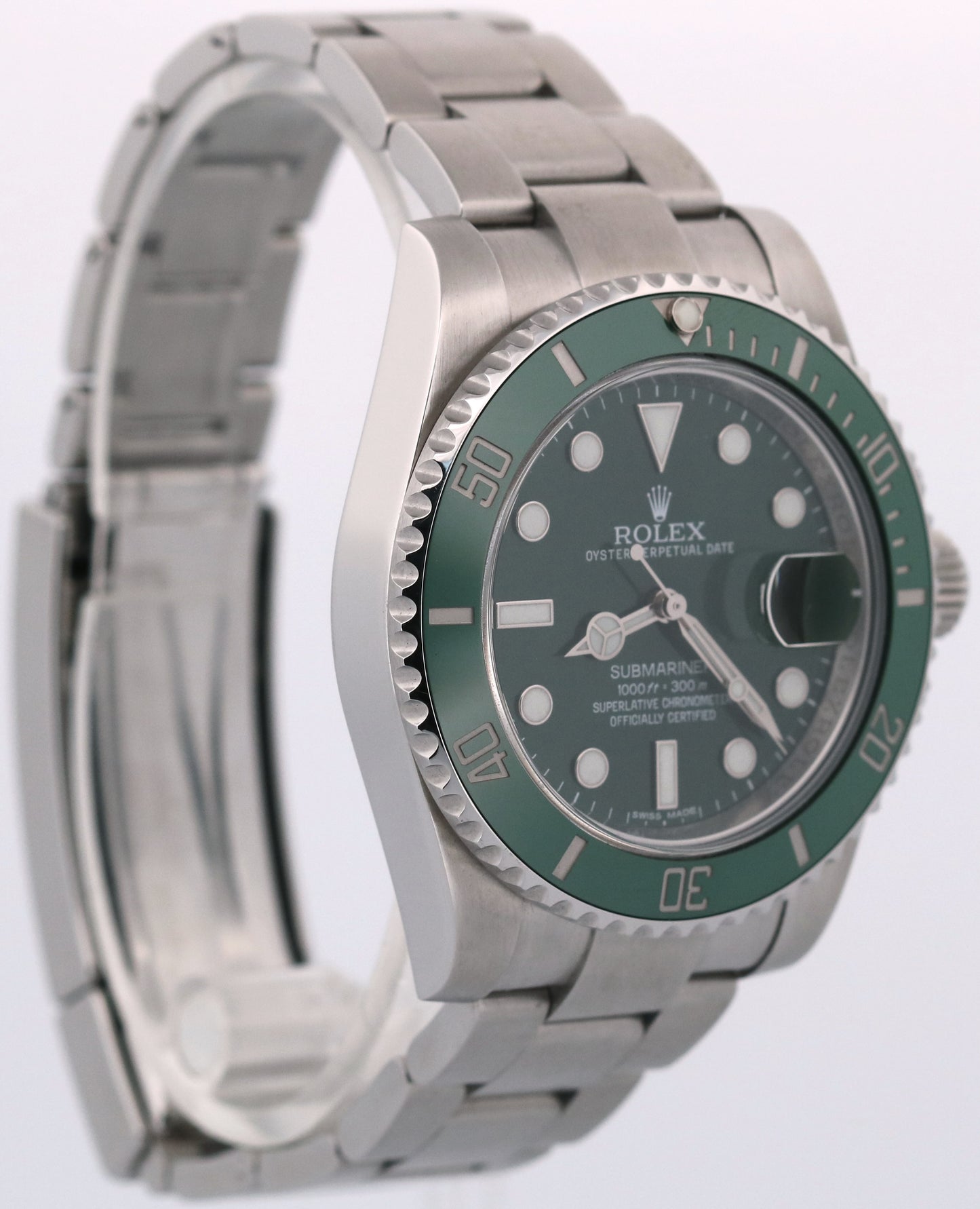 2014 PAPERS Rolex Submariner Date HULK Ceramic GREEN Steel 40mm 116610 LV BOX