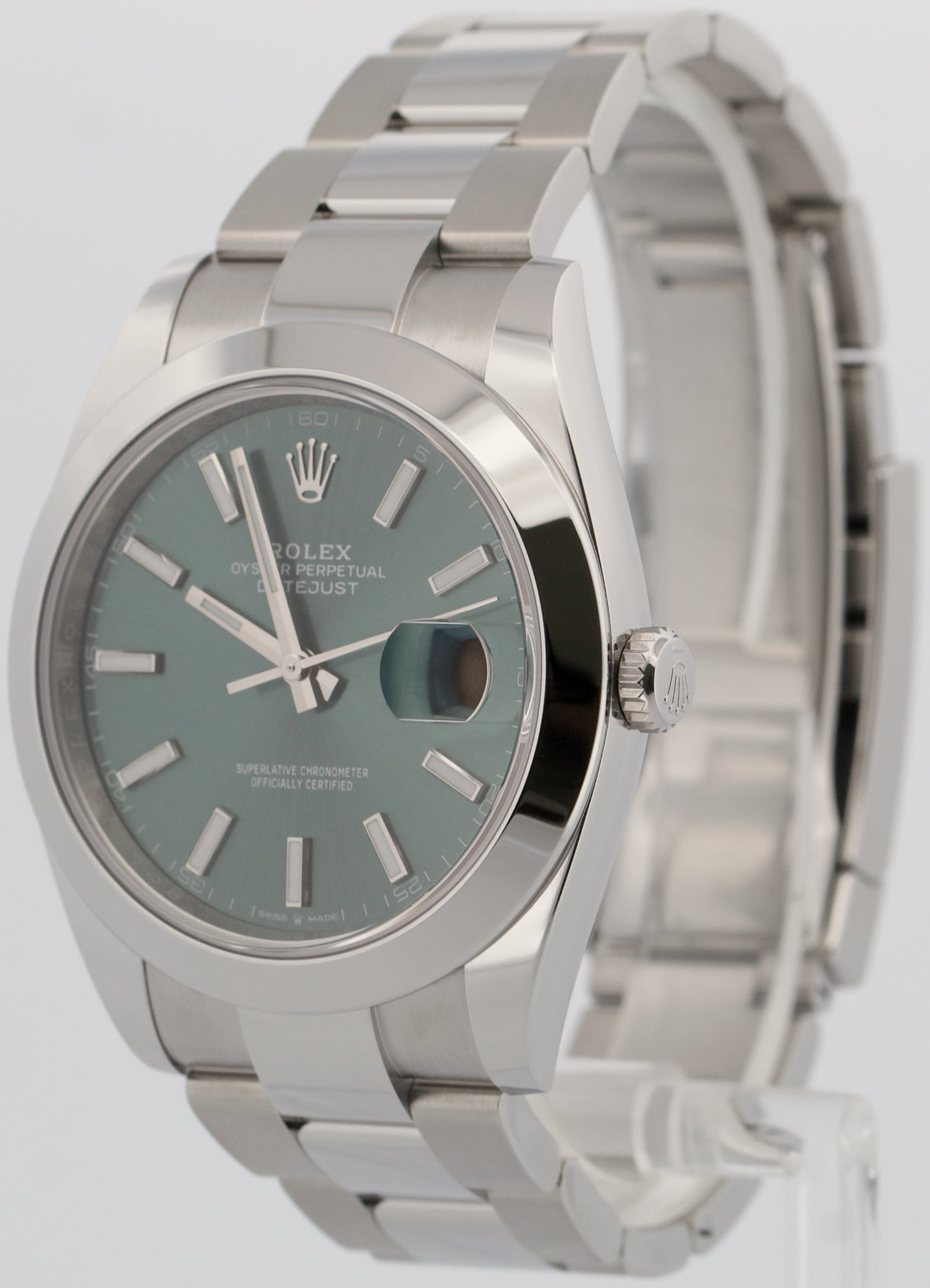 NEW 2026 PAPERS Rolex DateJust 41 MINT GREEN Steel OYSTER 41mm 126300 Watch BOX