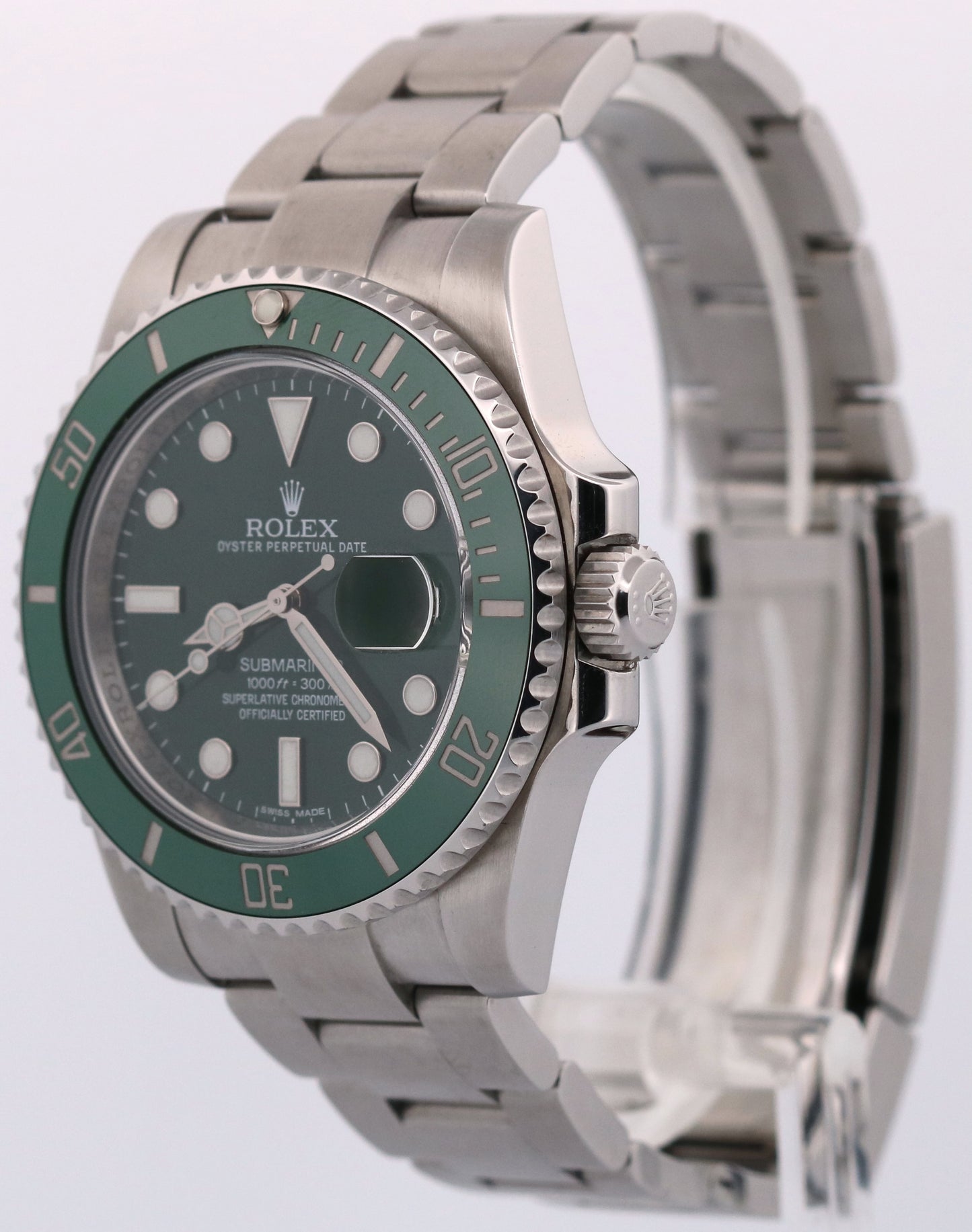 2014 PAPERS Rolex Submariner Date HULK Ceramic GREEN Steel 40mm 116610 LV BOX