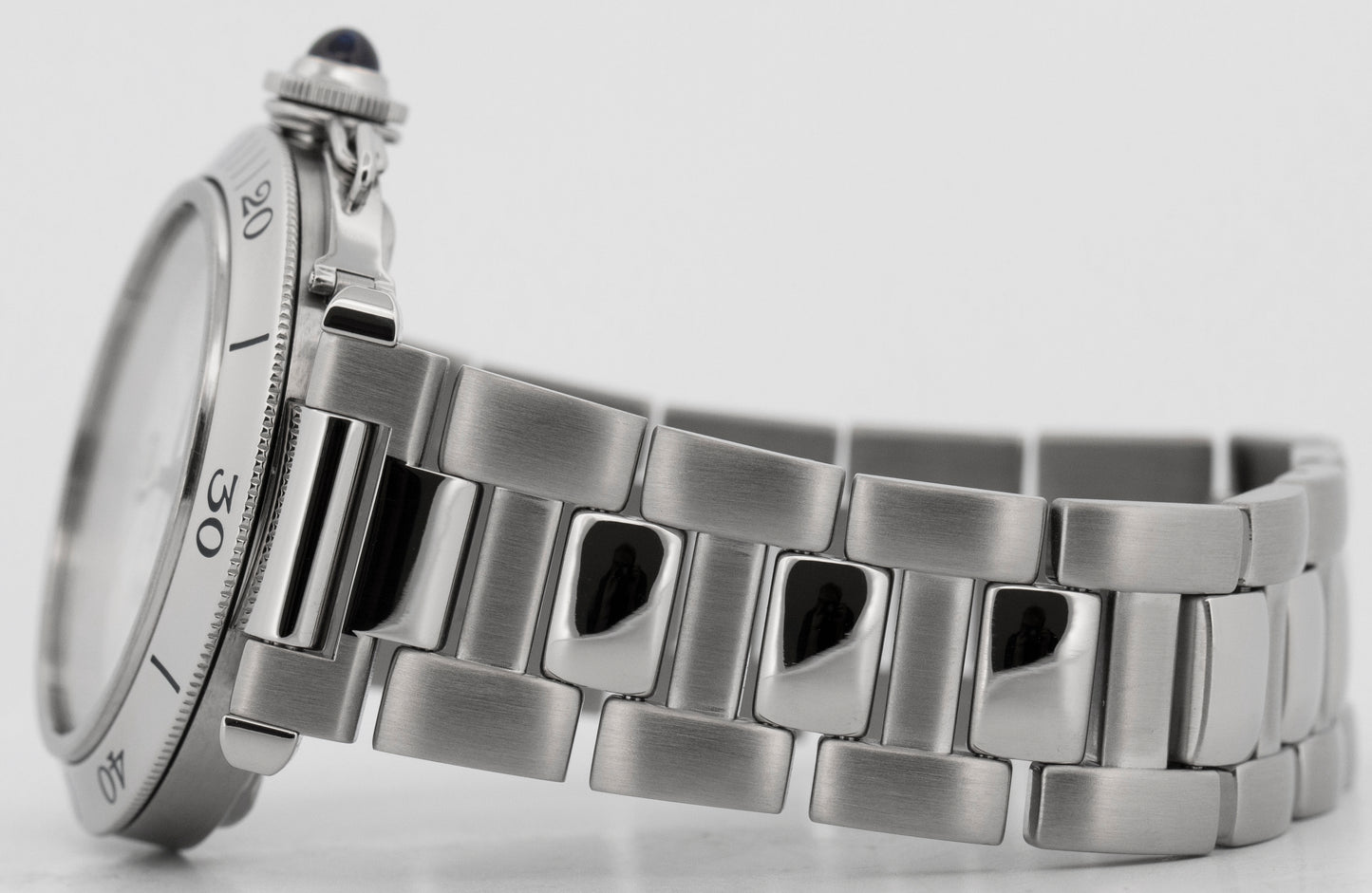 Cartier Pasha 38mm WHITE ARABIC Stainless Steel Automatic Watch 2379 / W31040H3