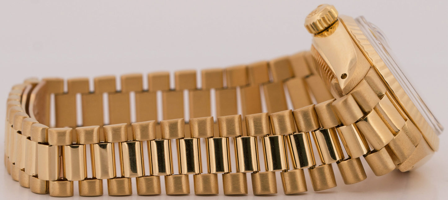 1983 PAPERS Ladies Rolex DateJust President 26mm CHAMPAGNE 18K Gold 6917 BOX