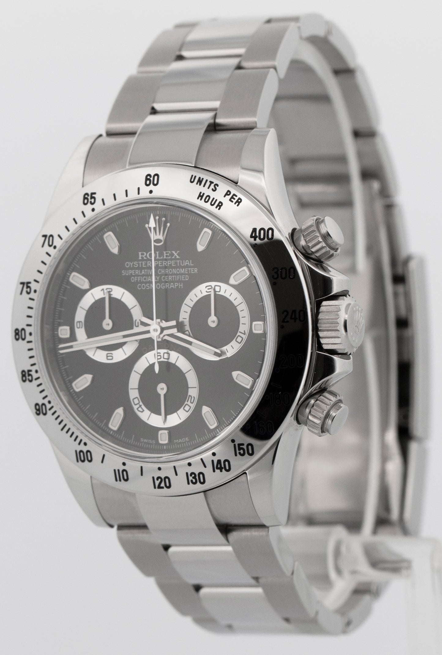 UNPOLISHED 2014 PAPERS Rolex Daytona Cosmograph BLACK Steel 40mm 116520 BOX