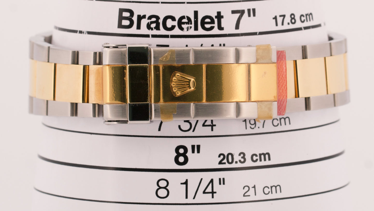 STICKERED Rolex Submariner Date 40mm BLUE 18K Gold Steel REHAUT No-Holes 16613