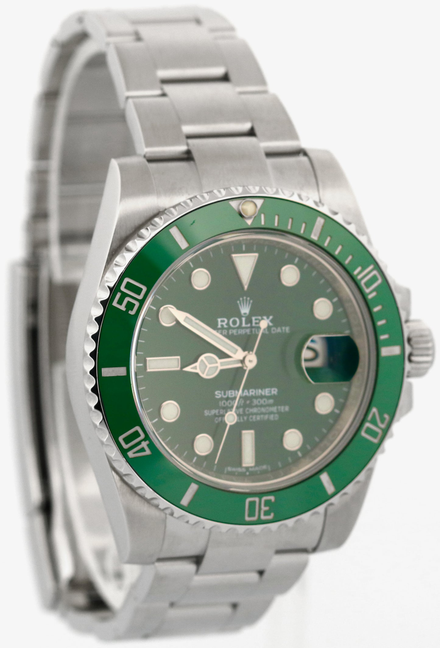Rolex Submariner Date HULK Green 40mm Ceramic Stainless Steel 116610 LV Watch