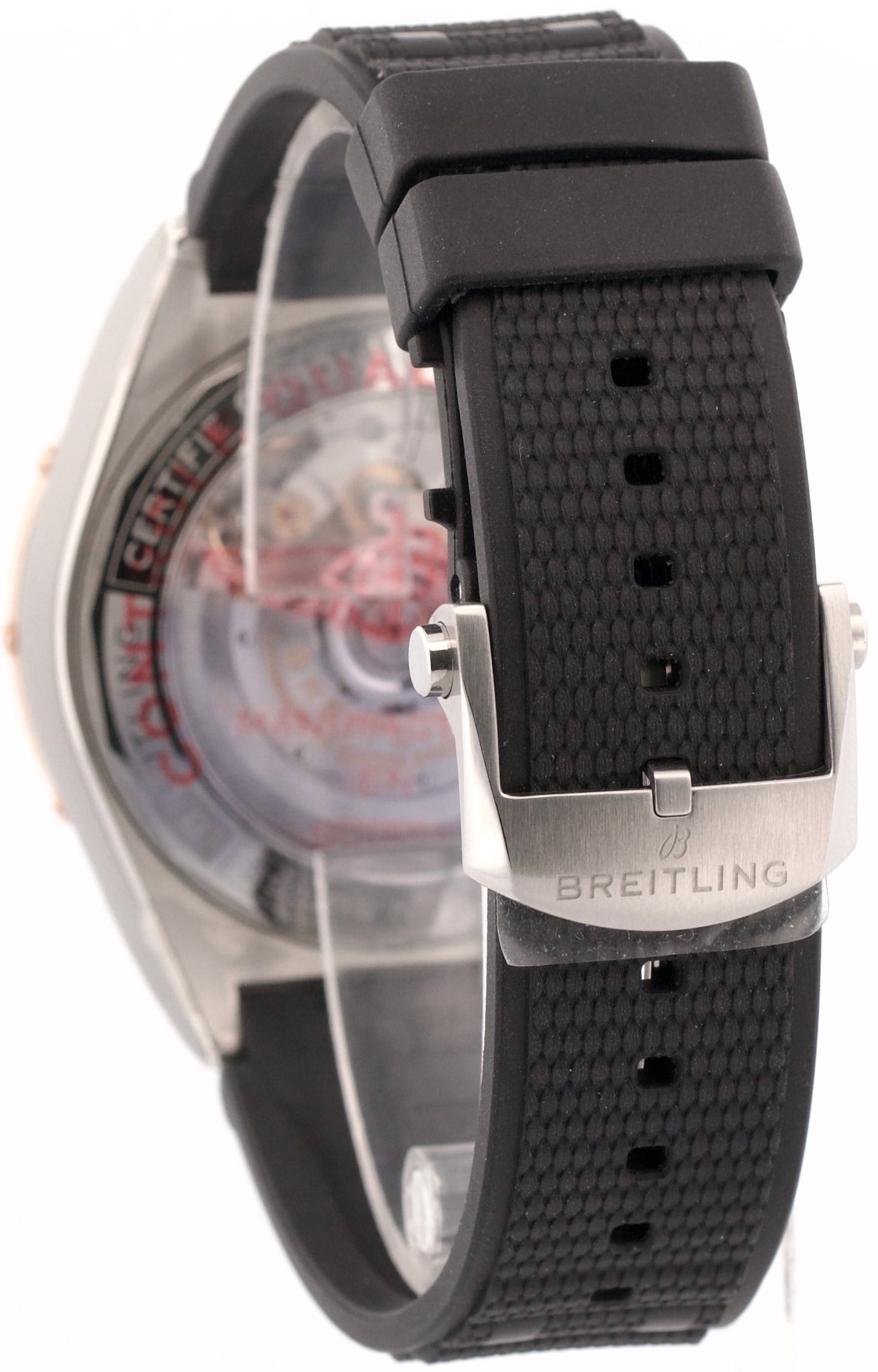 NEW STICKERED PAPERS Breitling Super Chronomat BLACK 18K Gold 44mm UB0136 BOX