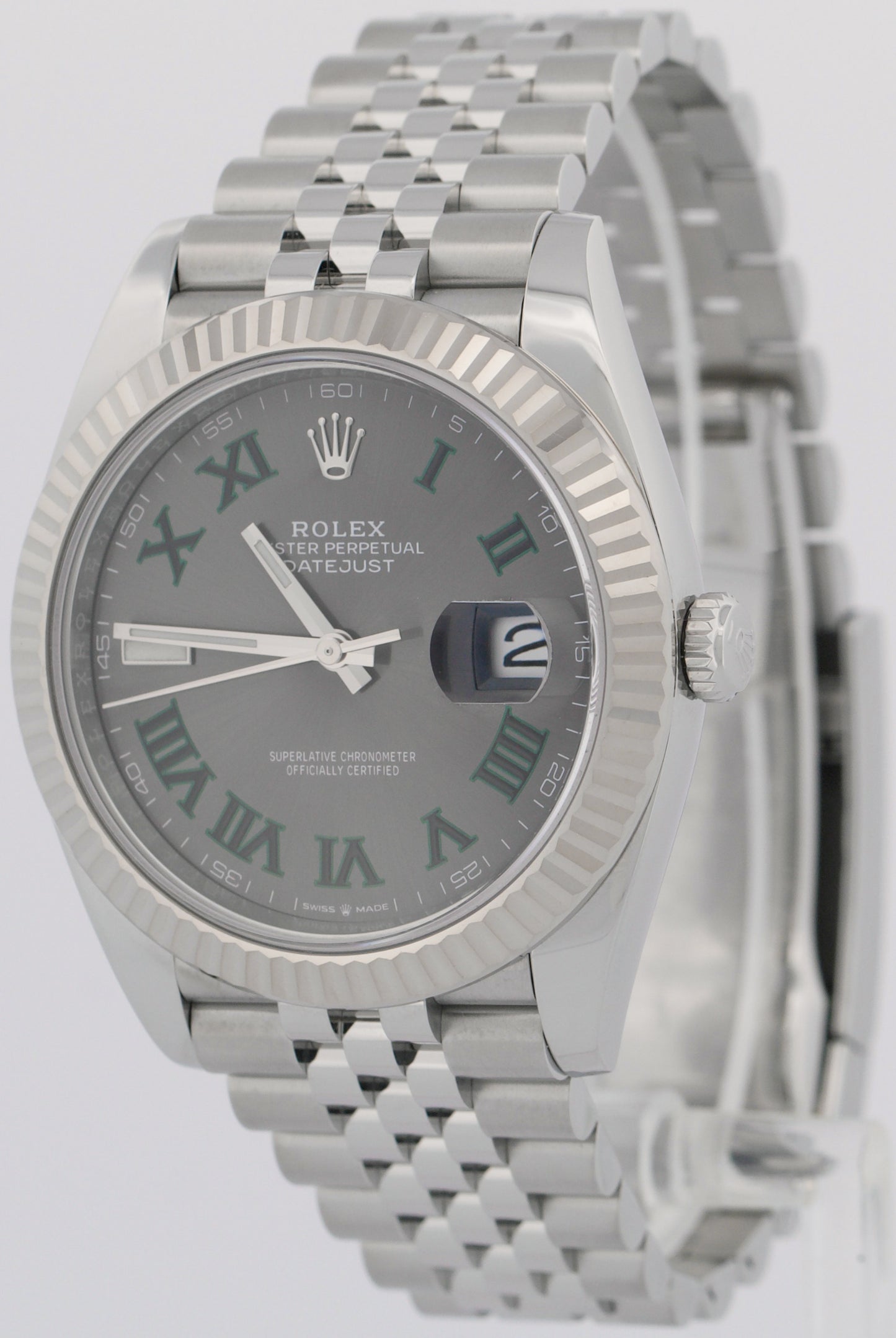 MINT 2023 PAPERS Rolex DateJust 41mm WIMBLEDON 18K Gold JUBILEE 126334 Watch BOX