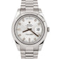 PAPERS Rolex Day-Date II Presidential 41mm White Gold Silver DIAMOND 218239 BOX