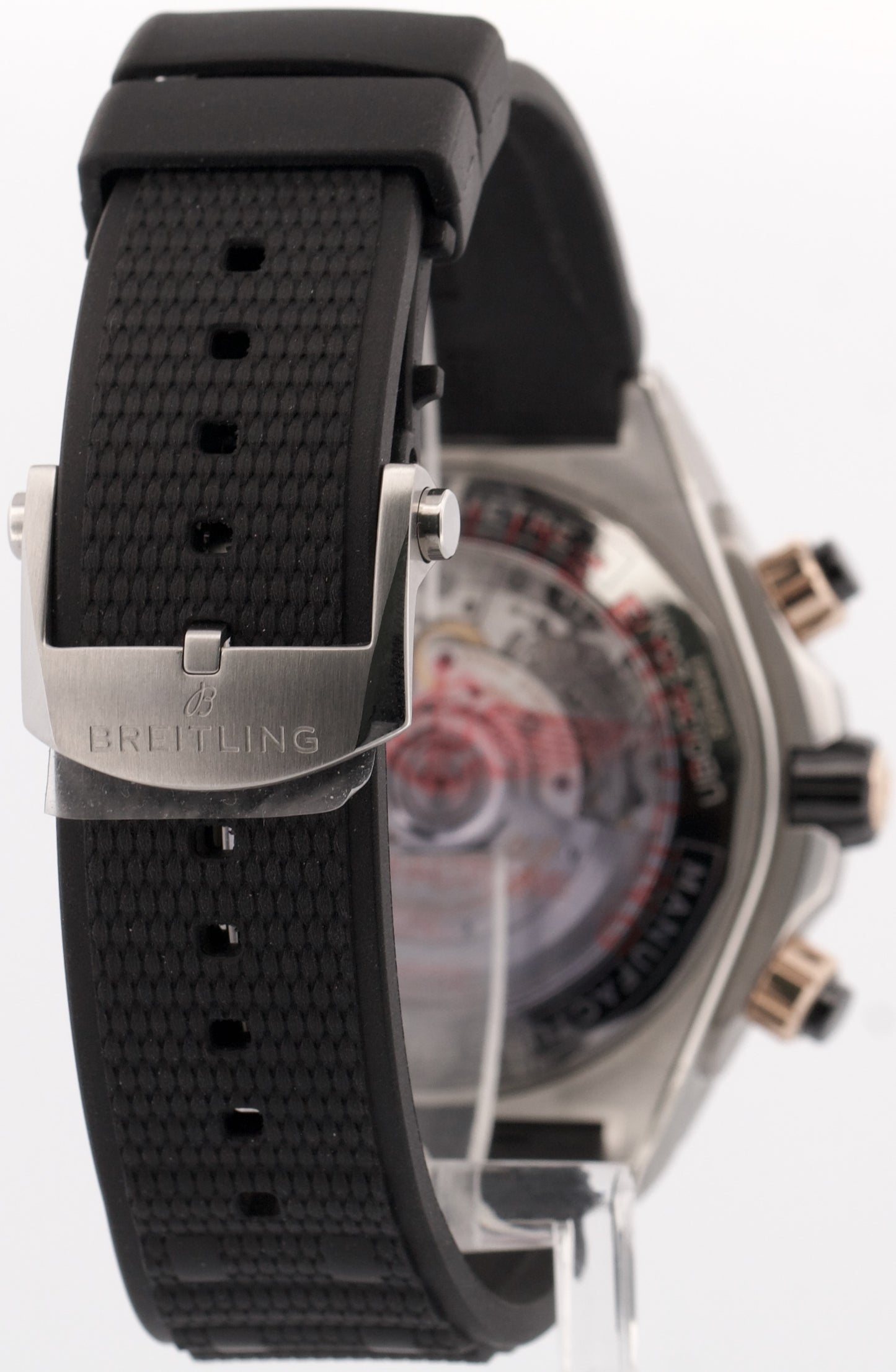 NEW STICKERED PAPERS Breitling Super Chronomat BLACK 18K Gold 44mm UB0136 BOX