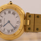 UNPOLISHED Cartier Santos Ronde 32mm WHITE ROMAN 18K Yellow Gold Quartz 81914
