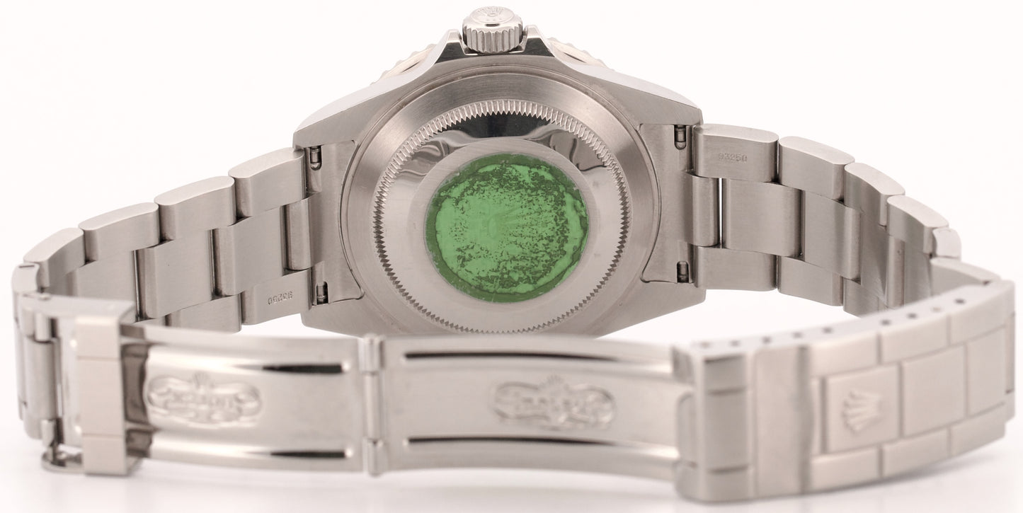 UNPOLISHED 2004 PAPERS Rolex Submariner Date FLAT 4 KERMIT Steel 16610 LV BOX