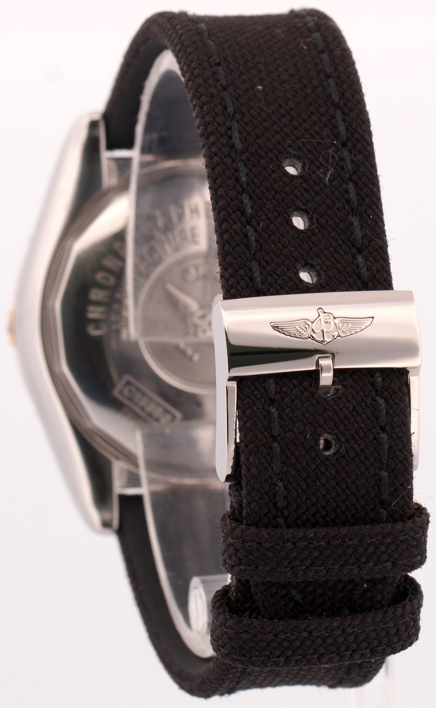 PAPERS Breitling Chronomat Evolution 43mm BLACK ROMAN 18K Gold Steel C13356 BOX