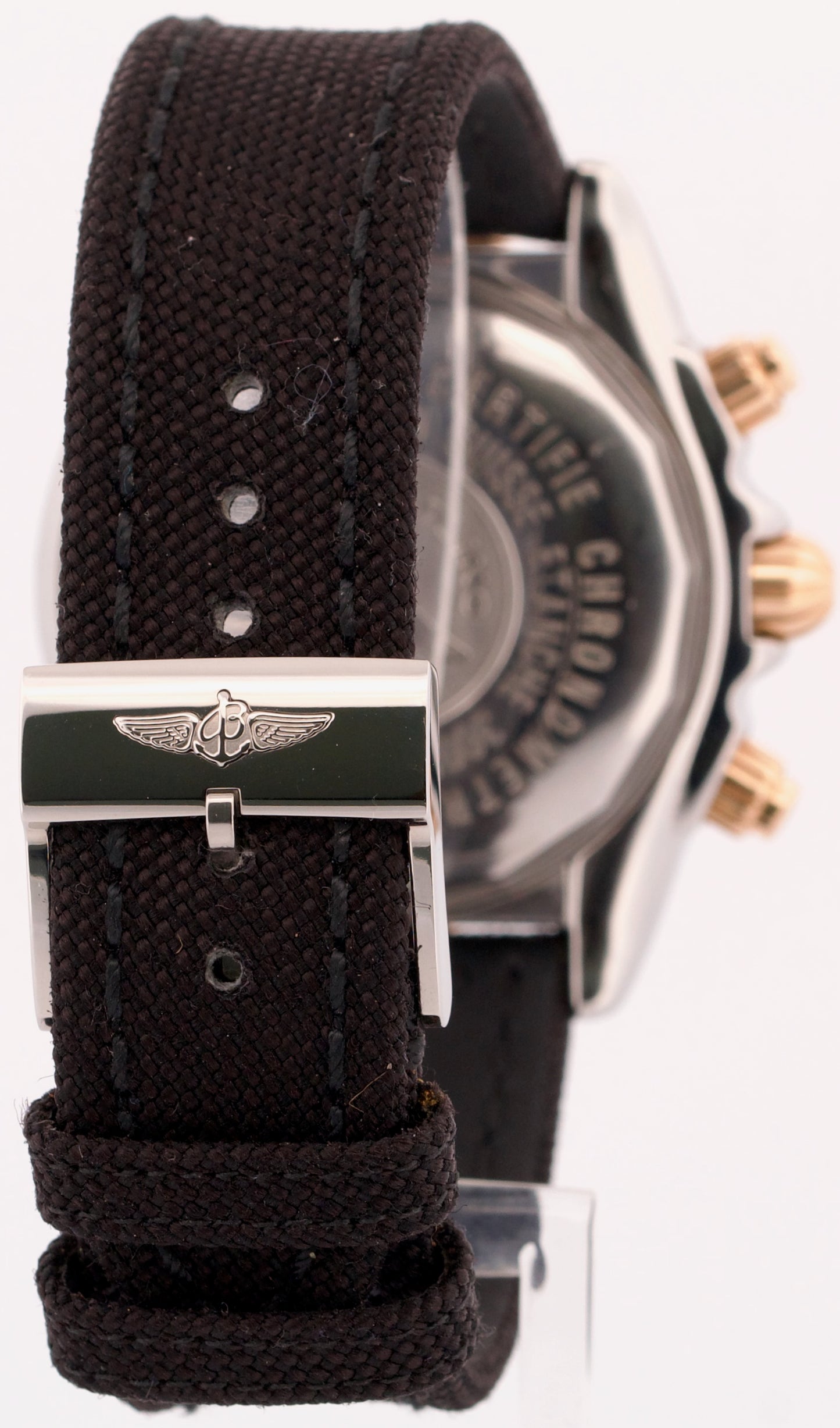 PAPERS Breitling Chronomat Evolution 43mm BLACK ROMAN 18K Gold Steel C13356 BOX